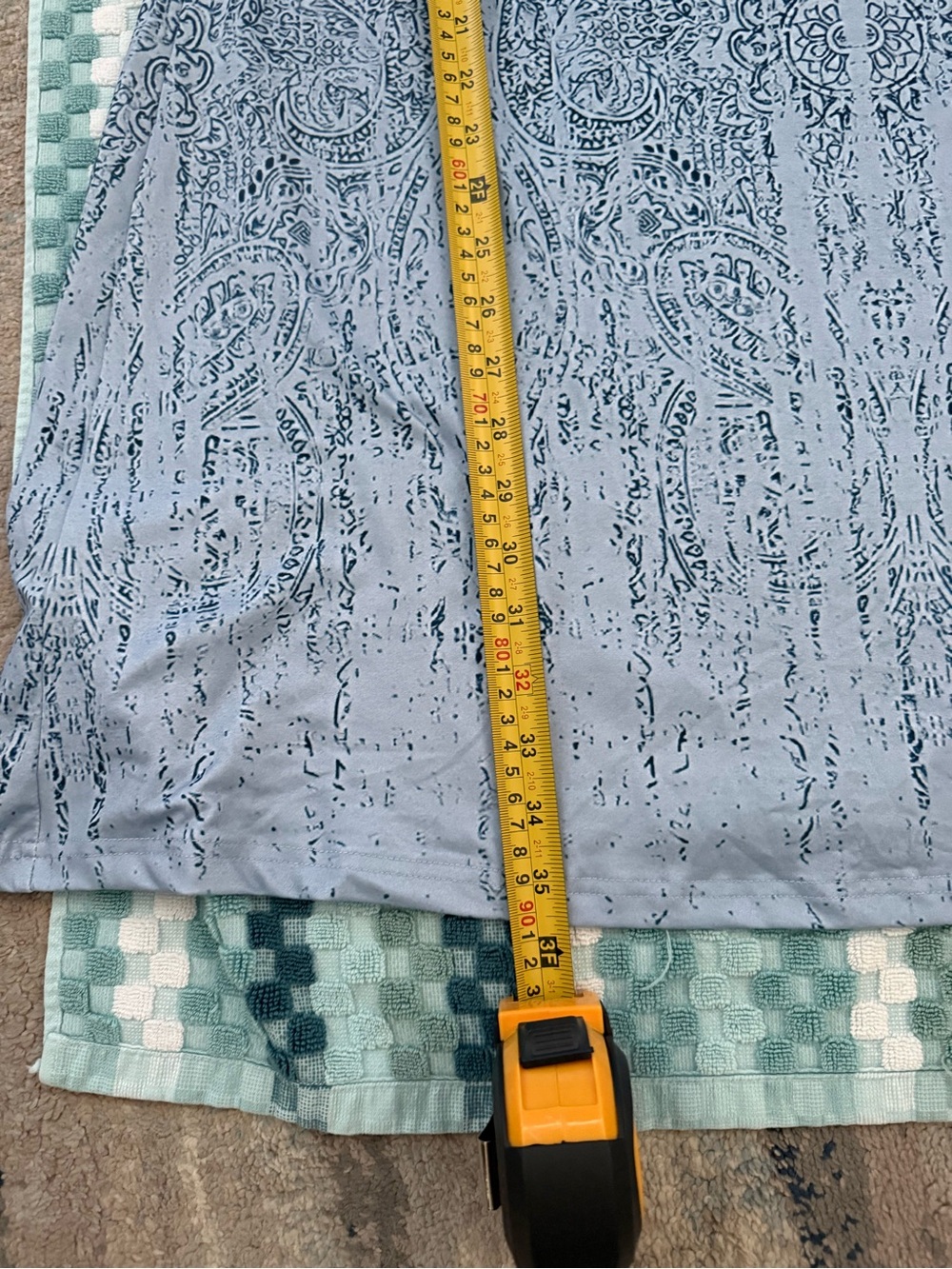 Blue Paisley Mini Dress - Lightweight Short Sleeve - Picture 3 of 5
